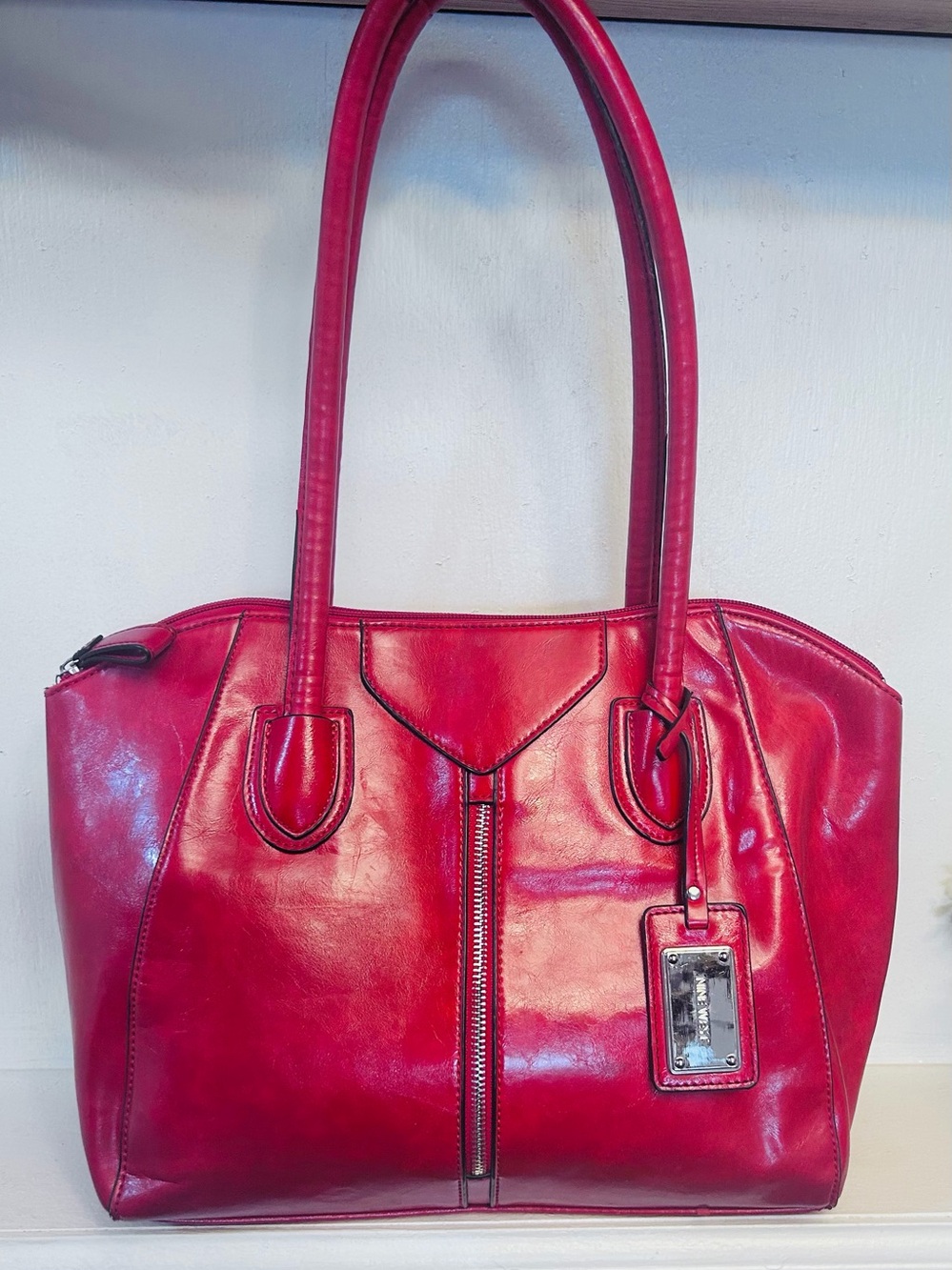 Nine West Red Tote Handbag - Women's Shoulder Bag